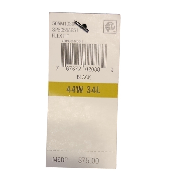 VAN HEUSEN Premium Non Iron Straight Fit black Pants Flex Waist size 44x34 NWT - Picture 4 of 7